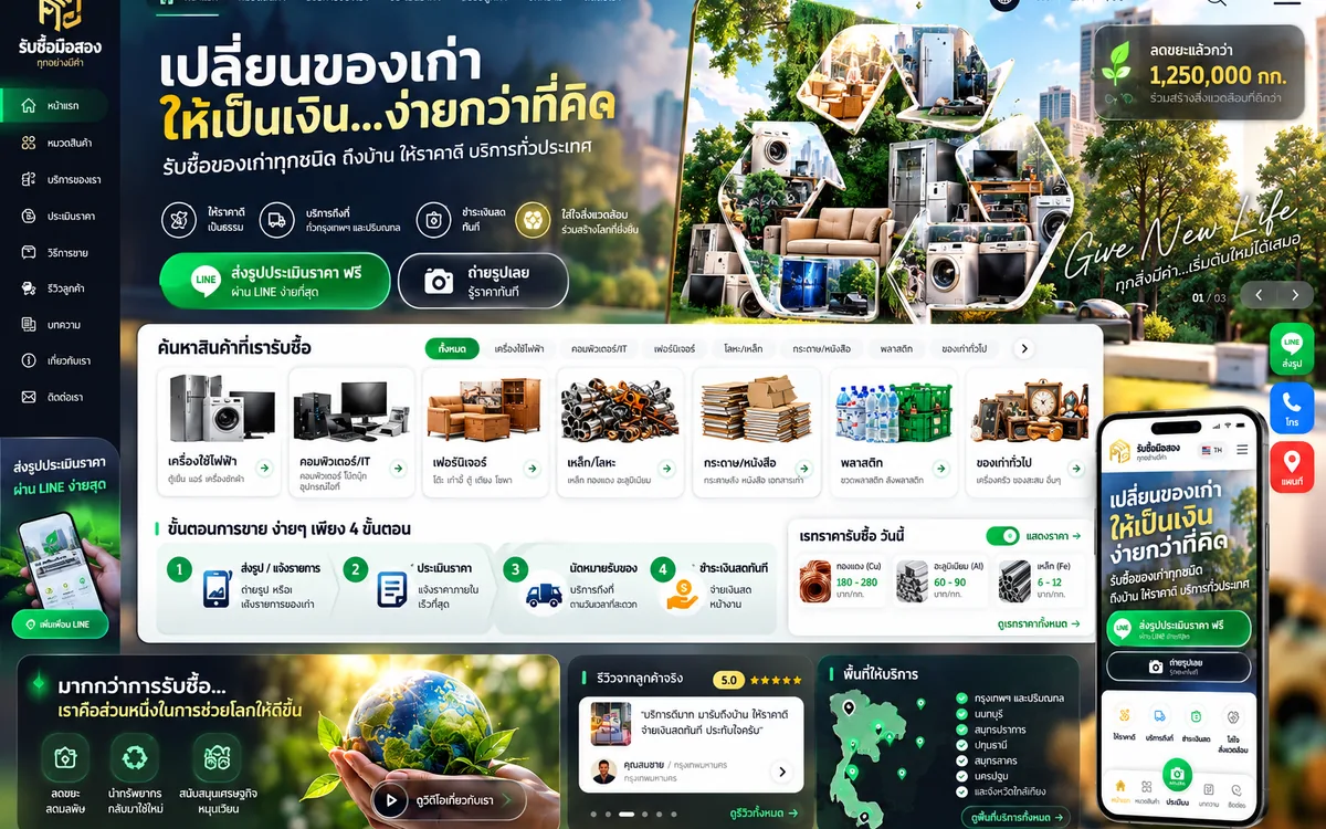 ตัวอย่างเว็บแอปรับซื้อของมือสอง